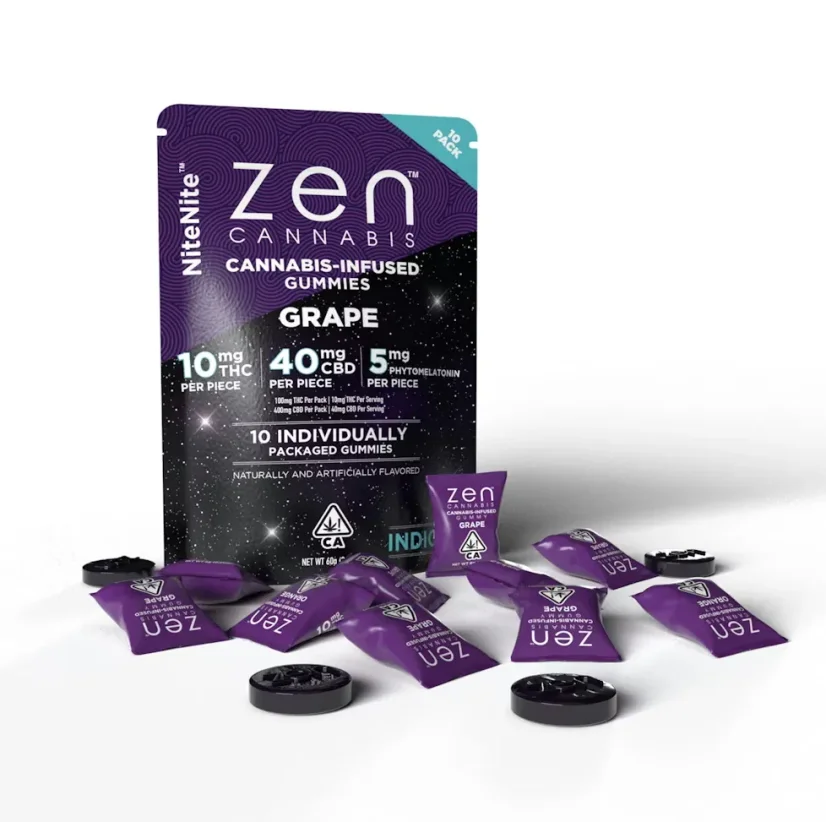 Zen CBD THC+ Gummies Grape NiteNite, 10pcs, 500mg
