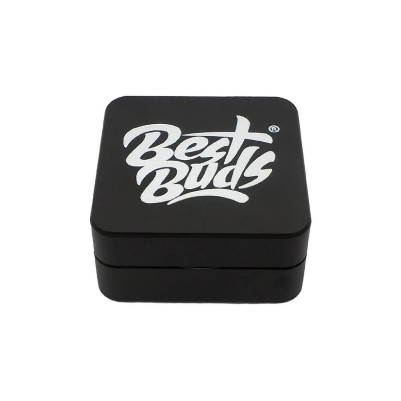 Best Buds Płaski kwadratowy młynek aluminiowy Onyks, 2 części, 50 mm