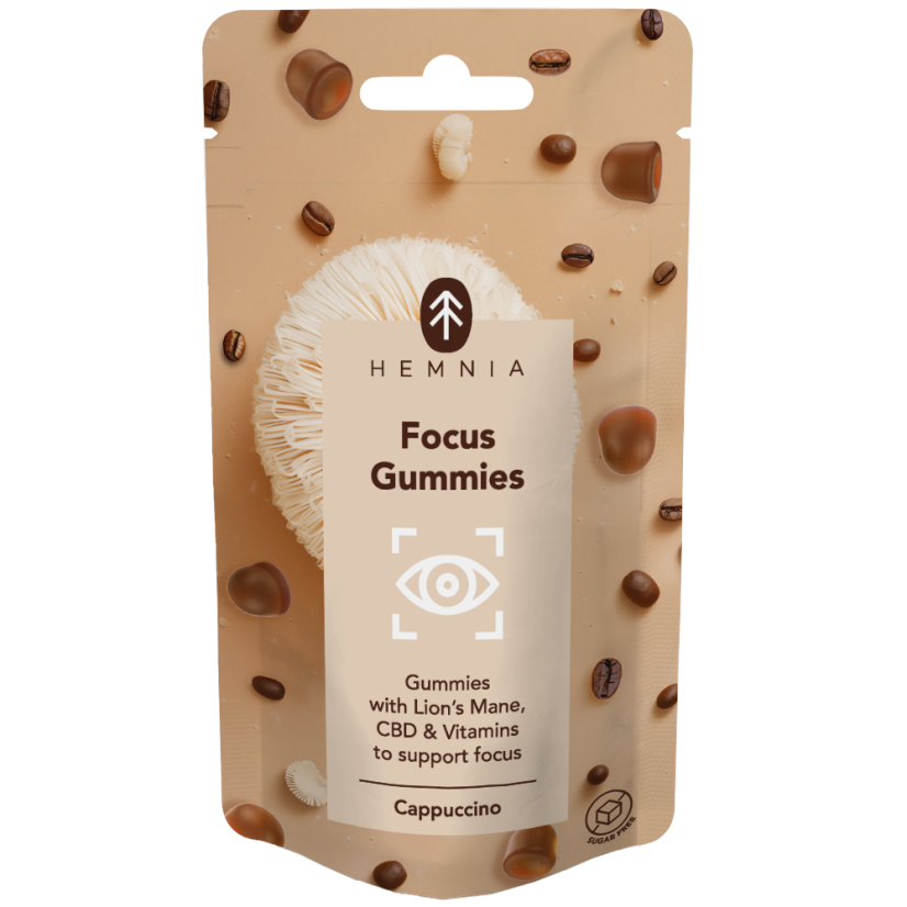 Hemnia Focus Gummies - atbalsta koncentrācijai ar kapučīno garšu, 30 gab.