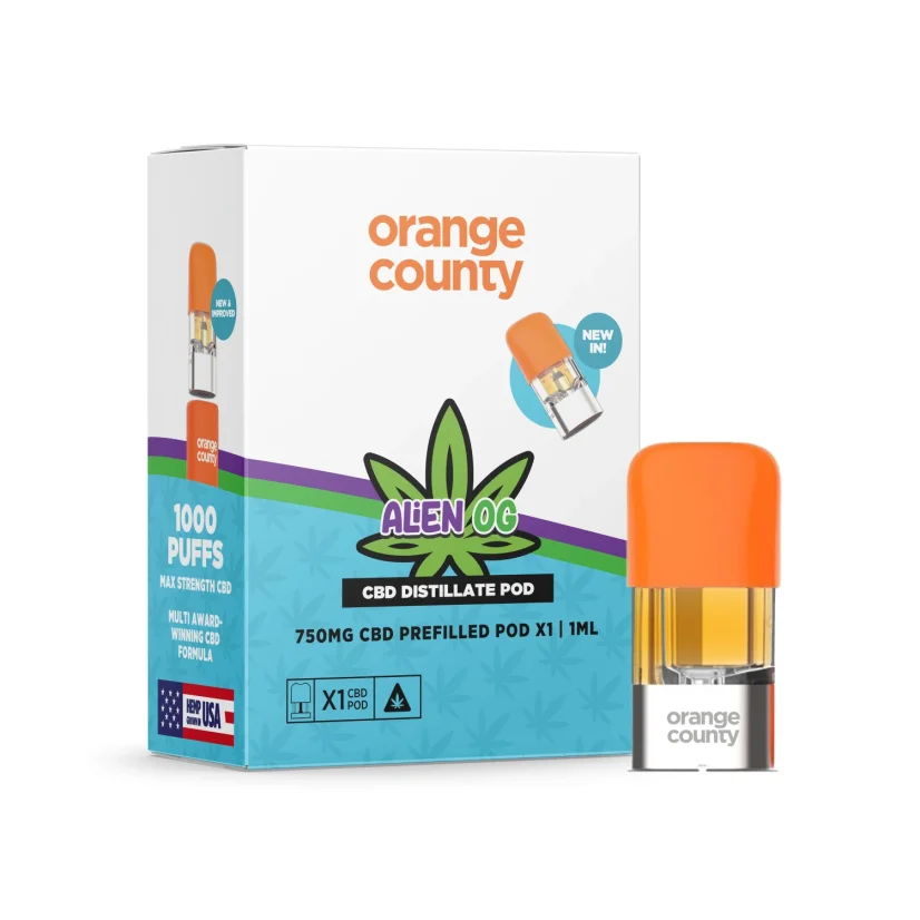 Orange County CBD Prefilled Pod Alien OG, 1 ml - Display box 10 pcs Orange County CBD Prefilled Pod Alien OG, 1 ml - Display box 10 pcs