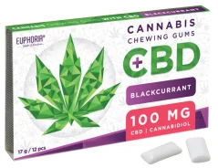 Euphoria Chewing Gumwith CBD 100mg - Blackcurrant (12pcs), 17 g