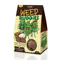 Euphoria Weed Buddies Pure chocolade met hennepzaad, rijstballetjes en kokos, 100 g