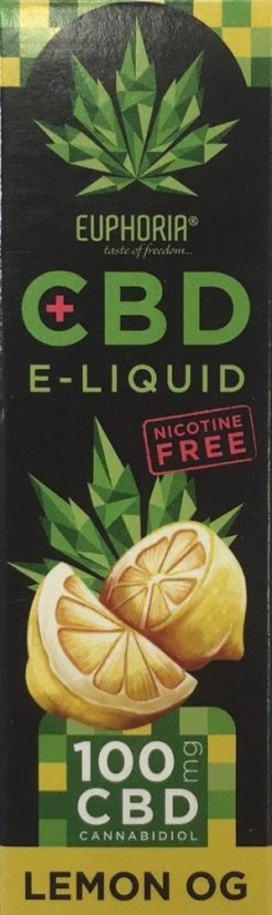 Euphoria CBD E-Liquid Lemon OG 10ml, 100mg CBD