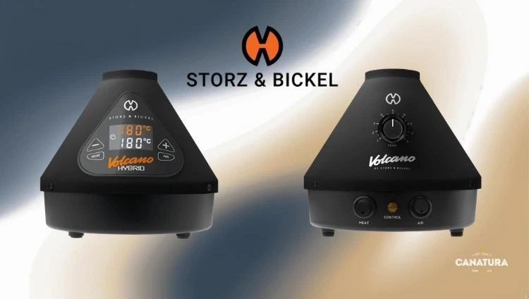 Volcano Hybrid and Volcano Classic vaporisers from Storz & Bickel; the CanaturaWholesale logo is shown bottom right