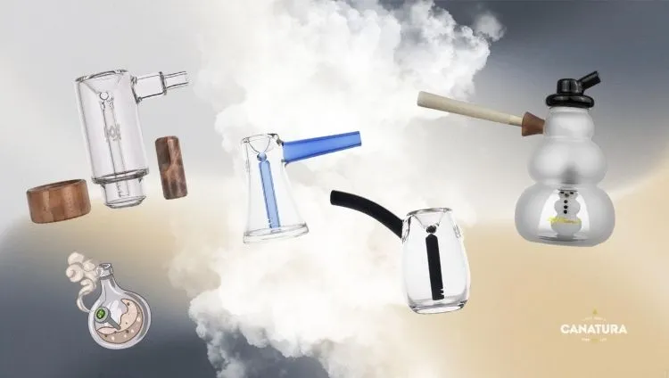 Various glass bubblers, Canatura Wholesale logo at bottom right